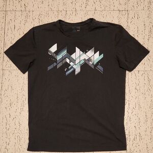 Fendi Black Abstract Design Crewneck T Shirt